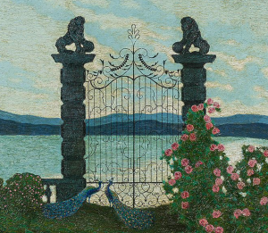 fausto agnelli quadro ad olio lago