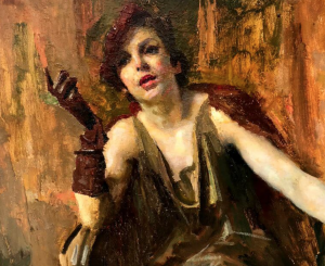 giuseppe amisani quadro olio ritratto donna